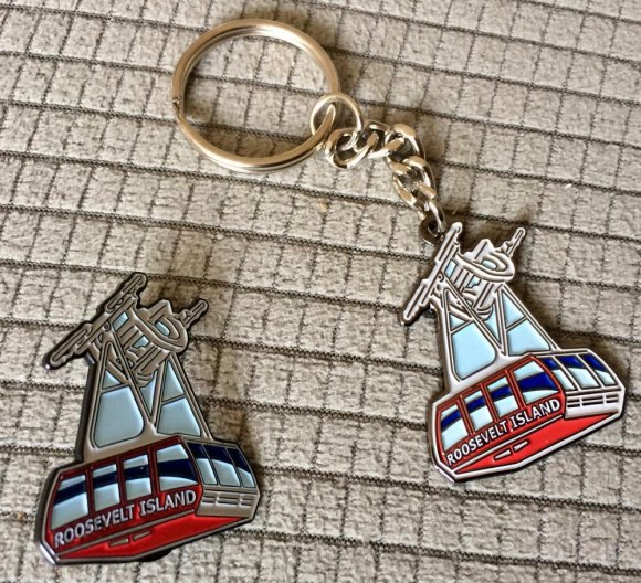 Pay a Visit, See What's New at the Roosevelt Island Visitor Center Great gifts in small packages, Roosevelt Island Tram buttons and keychains, lightweight and durable.